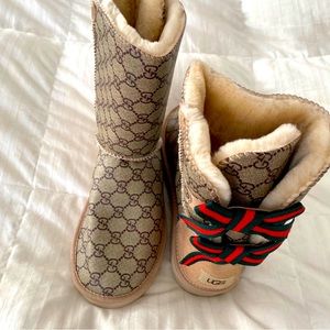 GUCCI x UGG- RARE Gucci Custom Bailey Bow Ugg Boots